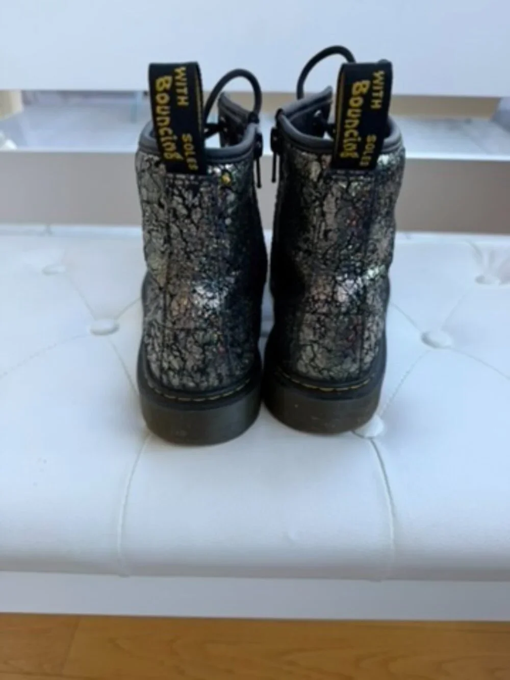 Dr. Martens 1460 Pascal Iridescent Crackle Boots Kids Size 4